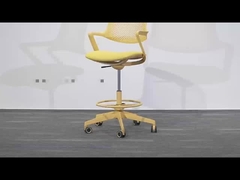 Ergonomic Metal Frame Dining Room Chairs Durable Foam Padded Seat