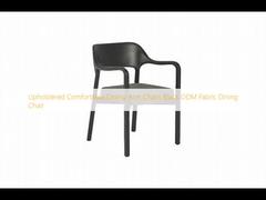 Upholstered Comfortable Dining Arm Chairs Black ODM Fabric Dining Chair